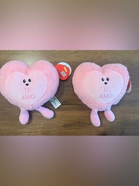 Gigglescape 5" Sweetheart Candy TE AMO Plush Toy Soft Pink Set Of 2 NWT
